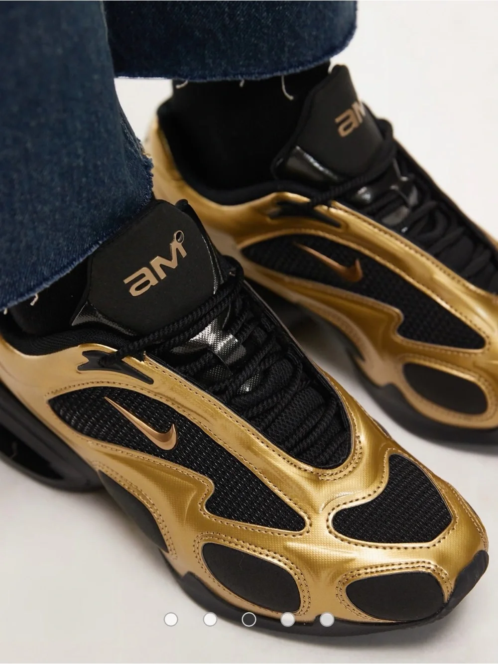 Nike Air Max Muse Metallic Gold Black Mesh Women's Sneakers Sz 9 FV1920-701